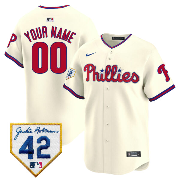 Phillies Jackie 2024 Robinson Patch Vapor Premier Limited Custom Jersey - All Stitched - Image 5