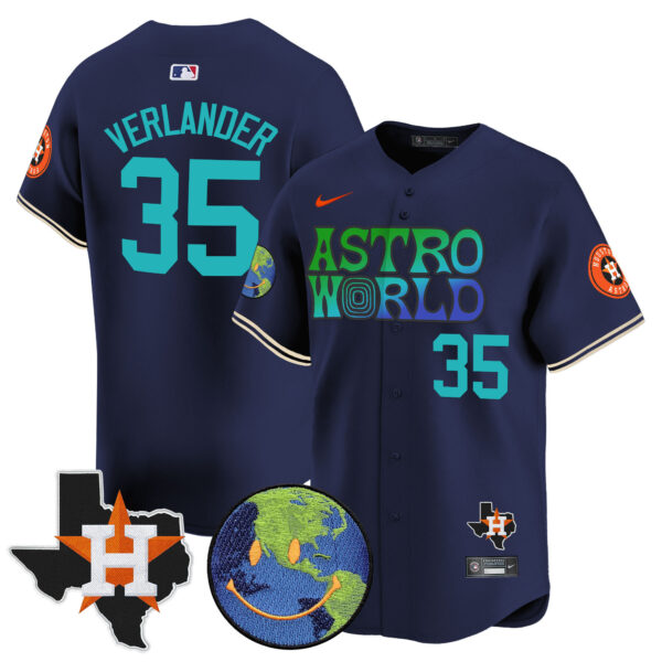 Men's Houston Astros Cactus Jack Astro World Vapor Premier Limited Jersey - All Stitched - Image 34