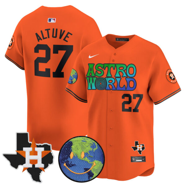 Men's Houston Astros Cactus Jack Astro World Vapor Premier Limited Jersey - All Stitched - Image 41