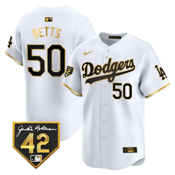 Men's Dodgers 2024 Jackie Robinson Patch Vapor Premier Limited Jersey - All Stitched - Image 13