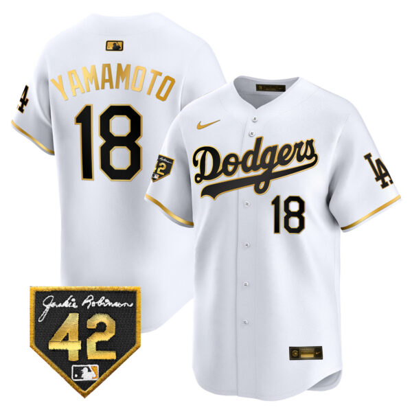 Men's Dodgers 2024 Jackie Robinson Patch Vapor Premier Limited Jersey - All Stitched - Image 17