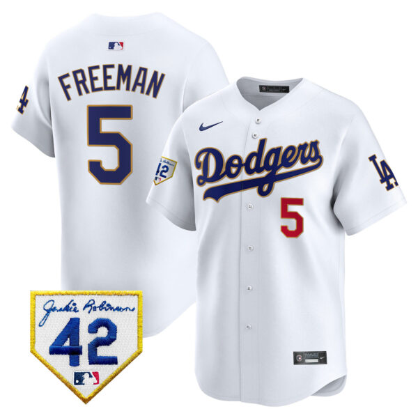 Men's Dodgers 2024 Jackie Robinson Patch Vapor Premier Limited Jersey - All Stitched - Image 22