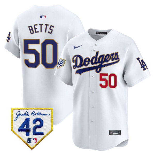 Men's Dodgers 2024 Jackie Robinson Patch Vapor Premier Limited Jersey - All Stitched - Image 23