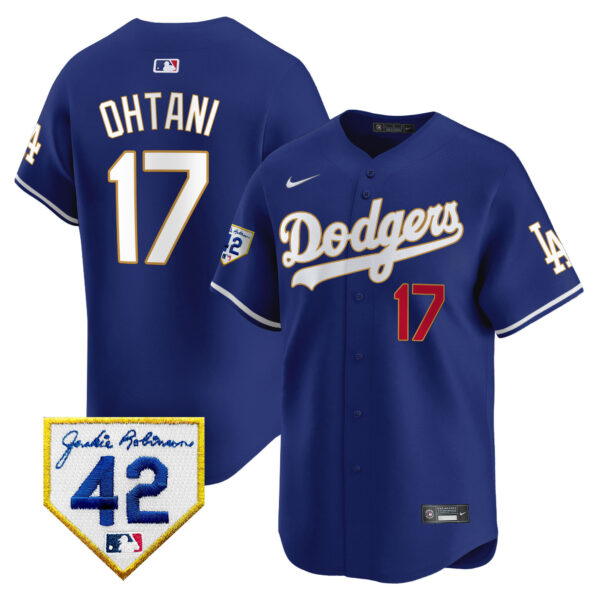 Men's Dodgers 2024 Jackie Robinson Patch Vapor Premier Limited Jersey - All Stitched - Image 31