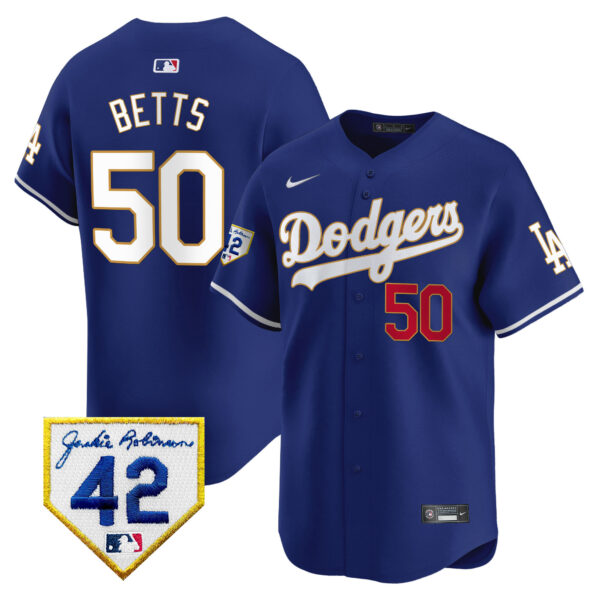 Men's Dodgers 2024 Jackie Robinson Patch Vapor Premier Limited Jersey - All Stitched - Image 33