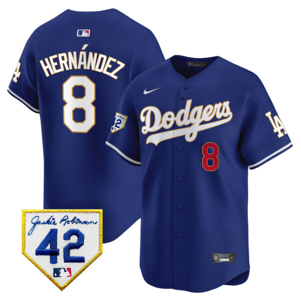 Men's Dodgers 2024 Jackie Robinson Patch Vapor Premier Limited Jersey - All Stitched - Image 36