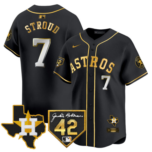 Men's Houston Astros 2024 Robinson & Texas Patch Vapor Premier Limited Jersey - All Stitched - Image 3