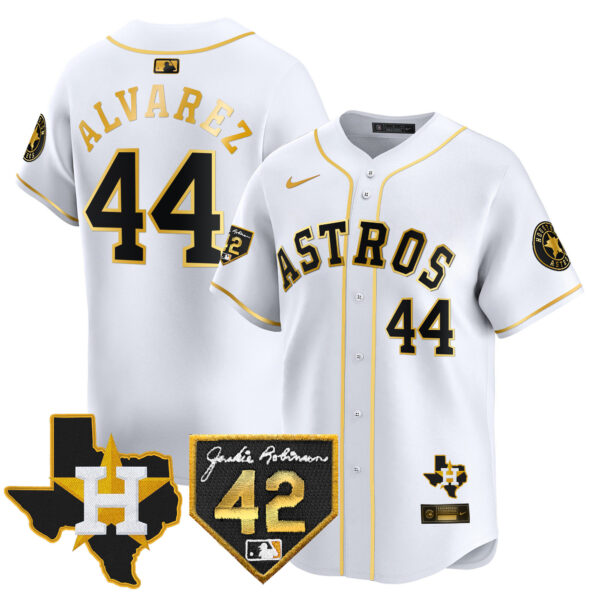 Men's Houston Astros 2024 Robinson & Texas Patch Vapor Premier Limited Jersey - All Stitched - Image 10