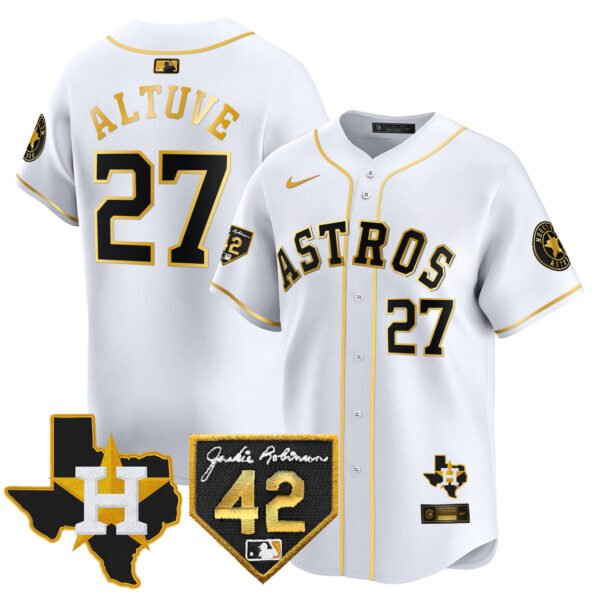 Men's Houston Astros 2024 Robinson & Texas Patch Vapor Premier Limited Jersey - All Stitched - Image 11