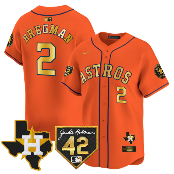 Men's Houston Astros 2024 Robinson & Texas Patch Vapor Premier Limited Jersey - All Stitched - Image 24