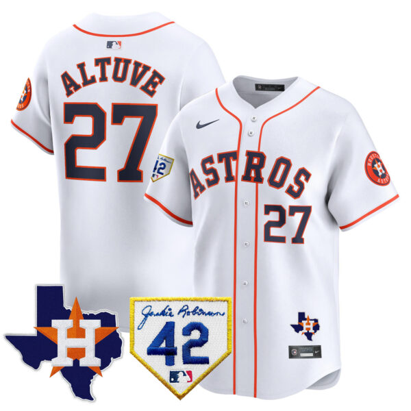 Men's Houston Astros 2024 Robinson & Texas Patch Vapor Premier Limited Jersey - All Stitched - Image 29