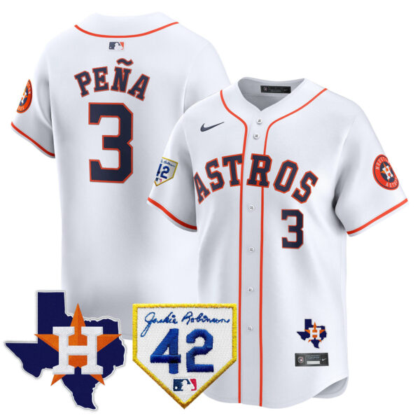 Men's Houston Astros 2024 Robinson & Texas Patch Vapor Premier Limited Jersey - All Stitched - Image 32
