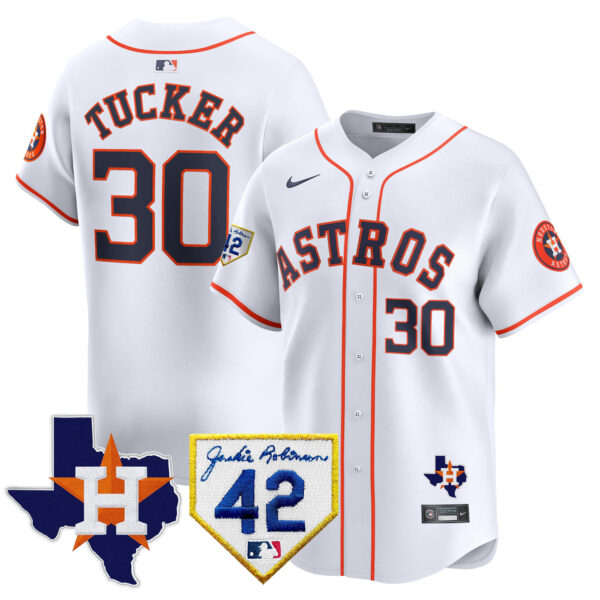 Men's Houston Astros 2024 Robinson & Texas Patch Vapor Premier Limited Jersey - All Stitched - Image 35