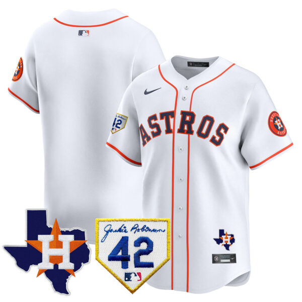 Men's Houston Astros 2024 Robinson & Texas Patch Vapor Premier Limited Jersey - All Stitched - Image 36