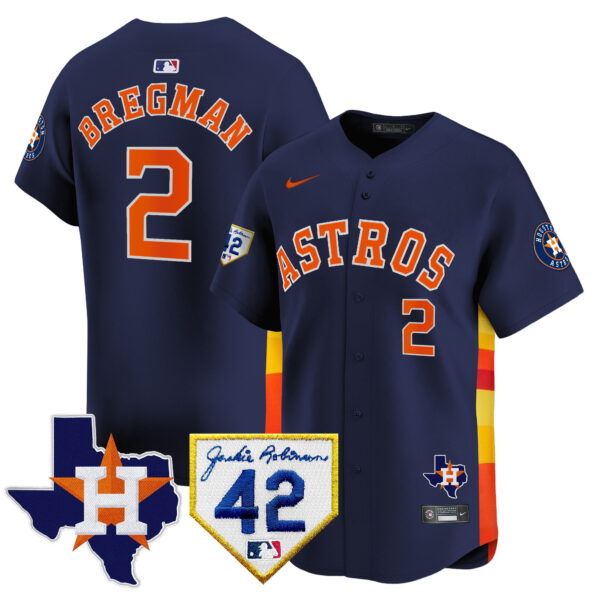 Men's Houston Astros 2024 Robinson & Texas Patch Vapor Premier Limited Jersey - All Stitched - Image 42