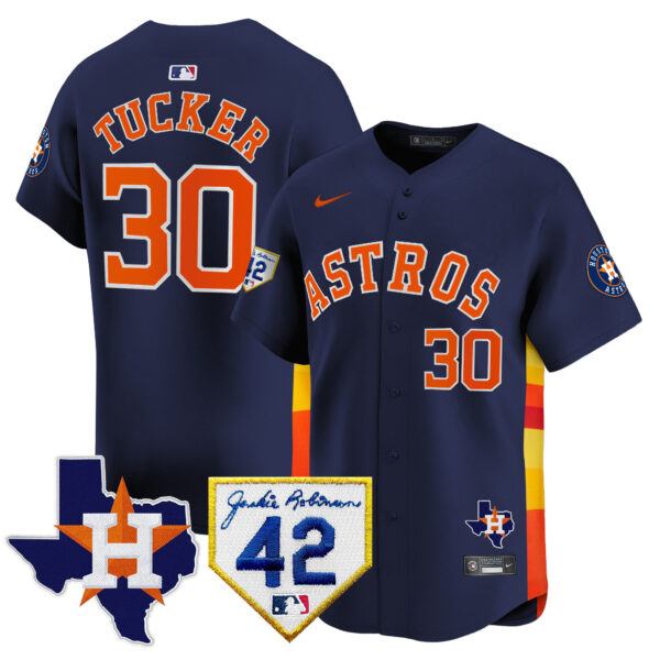 Men's Houston Astros 2024 Robinson & Texas Patch Vapor Premier Limited Jersey - All Stitched - Image 44