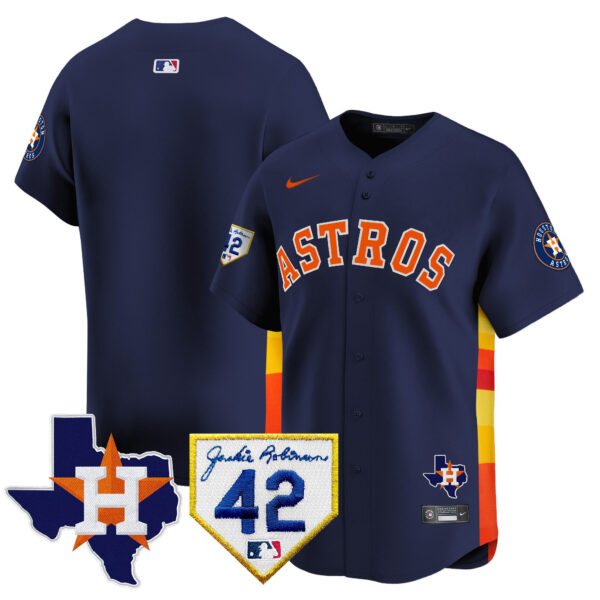Men's Houston Astros 2024 Robinson & Texas Patch Vapor Premier Limited Jersey - All Stitched - Image 45