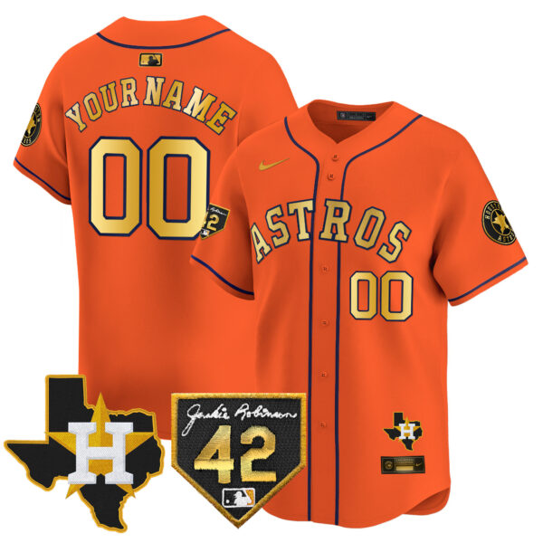 Houston Astros 2024 Robinson & Texas Patch Vapor Premier Limited Custom Jersey - All Stitched - Image 3
