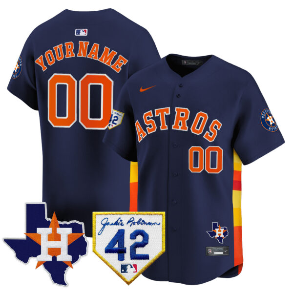 Houston Astros 2024 Robinson & Texas Patch Vapor Premier Limited Custom Jersey - All Stitched - Image 5