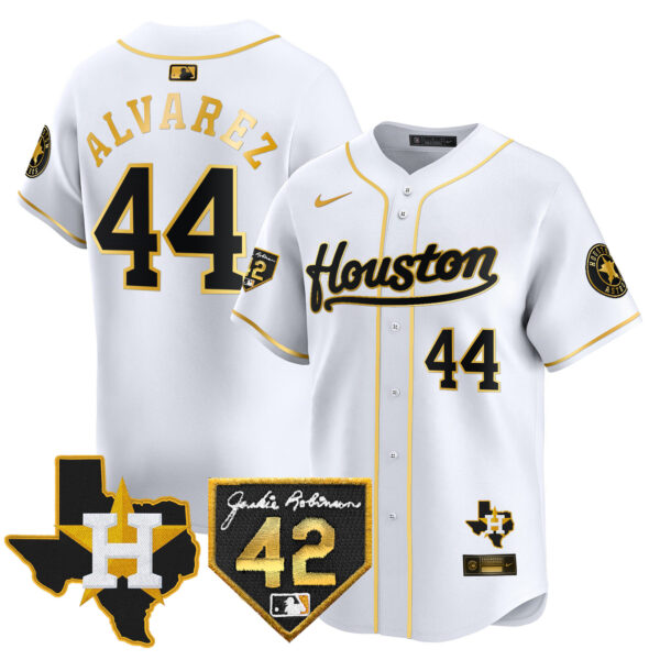 Men's Houston Astros 2024 Jackie Robinson Patch Vapor Premier Limited Jersey - All Stitched - Image 10