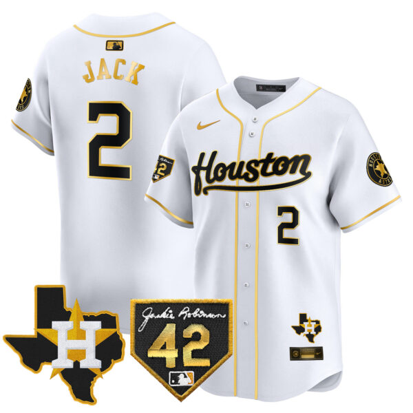 Men's Houston Astros 2024 Jackie Robinson Patch Vapor Premier Limited Jersey - All Stitched - Image 13
