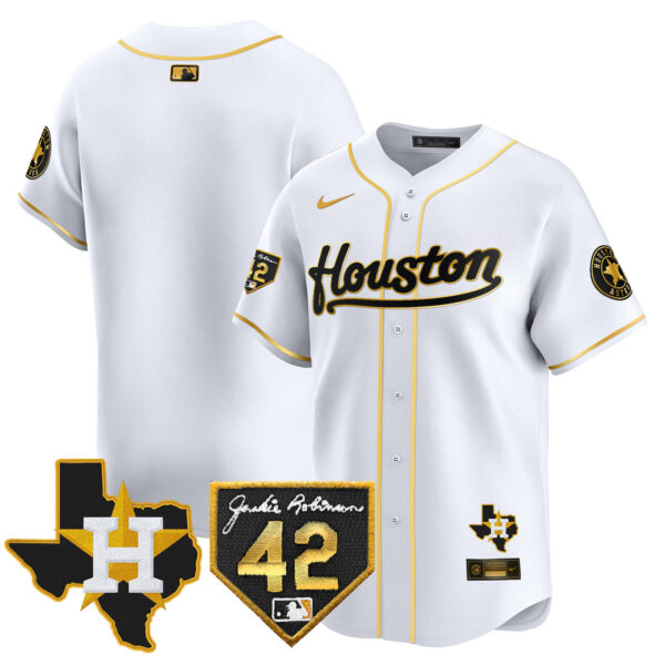 Men's Houston Astros 2024 Jackie Robinson Patch Vapor Premier Limited Jersey - All Stitched - Image 18