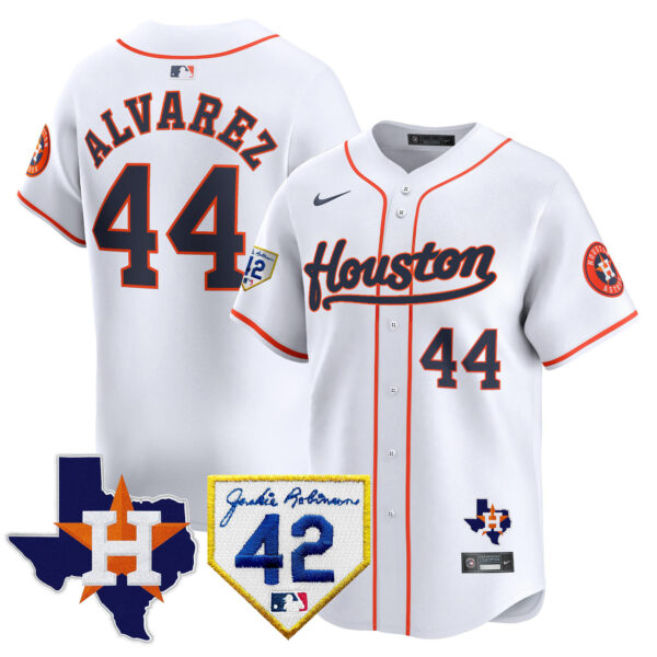 Men's Houston Astros 2024 Jackie Robinson Patch Vapor Premier Limited Jersey - All Stitched - Image 28