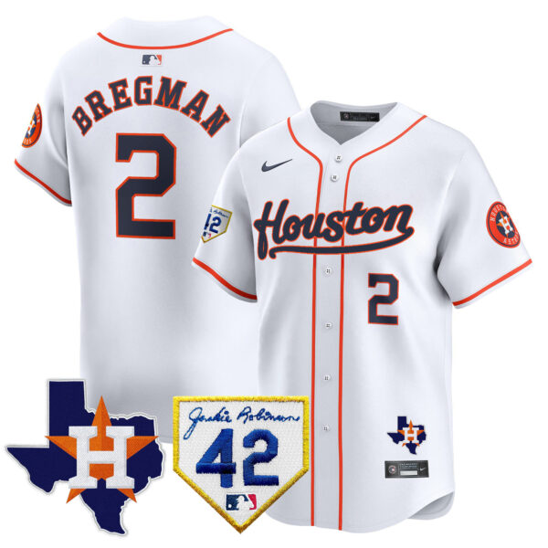 Men's Houston Astros 2024 Jackie Robinson Patch Vapor Premier Limited Jersey - All Stitched - Image 33