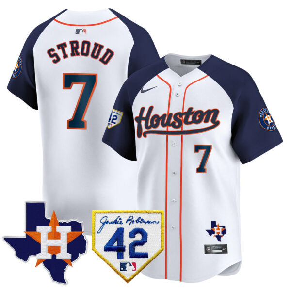 Men's Houston Astros 2024 Jackie Robinson Patch Vapor Premier Limited Jersey - All Stitched - Image 39