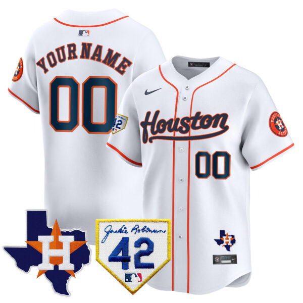 Houston Astros 2024 Jackie Robinson Patch Vapor Premier Limited Custom Jersey - All Stitched - Image 4
