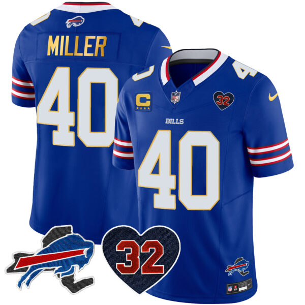 Men's Bills O.J. Simpson Patch Gold Trim Vapor Limited Jersey - All Stitched - Image 19