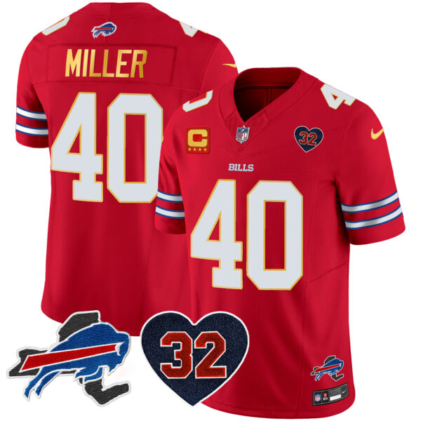 Men's Bills O.J. Simpson Patch Gold Trim Vapor Limited Jersey - All Stitched - Image 26
