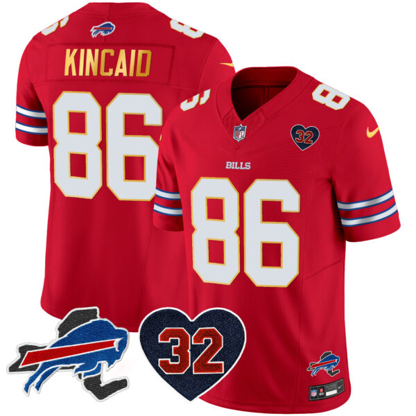 Men's Bills O.J. Simpson Patch Gold Trim Vapor Limited Jersey - All Stitched - Image 28