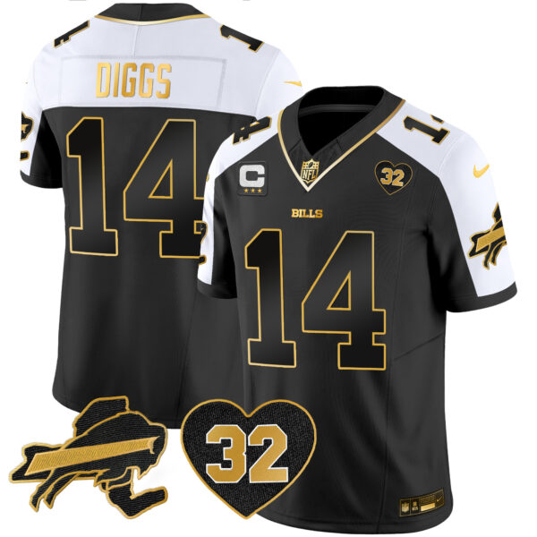 Men's Bills O.J. Simpson Patch Gold Vapor Limited Jersey - All Stitched - Image 4
