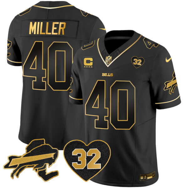 Men's Bills O.J. Simpson Patch Gold Vapor Limited Jersey - All Stitched - Image 19