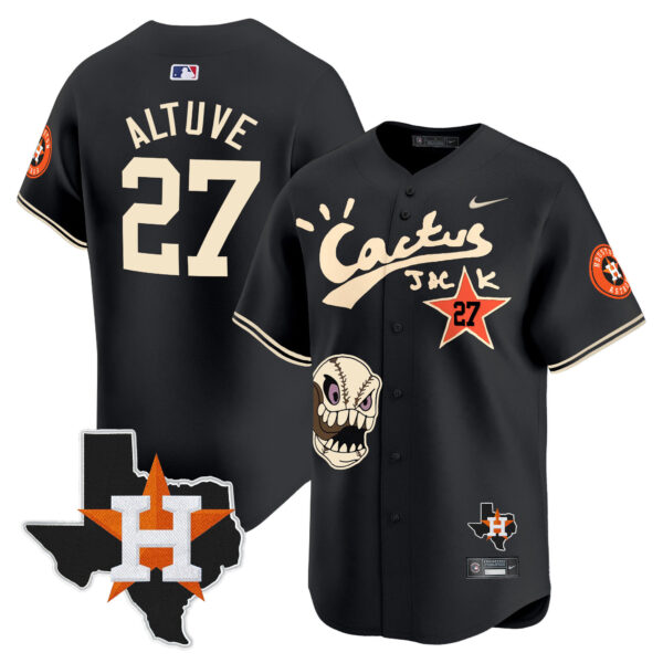 Men's Houston Astros Cactus Jack Patch Vapor Premier Limited Jersey - All Stitched - Image 14