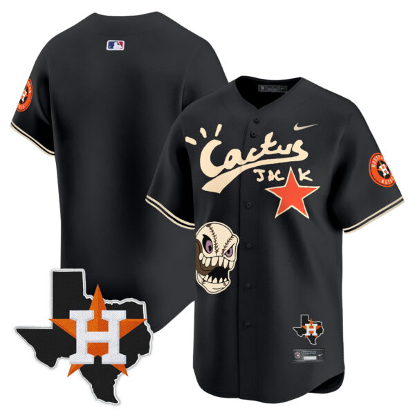 Men's Houston Astros Cactus Jack Patch Vapor Premier Limited Jersey - All Stitched - Image 18