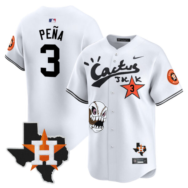 Men's Houston Astros Cactus Jack Patch Vapor Premier Limited Jersey - All Stitched - Image 21