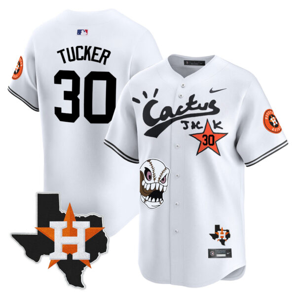 Men's Houston Astros Cactus Jack Patch Vapor Premier Limited Jersey - All Stitched - Image 26