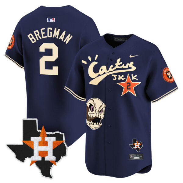Men's Houston Astros Cactus Jack Patch Vapor Premier Limited Jersey - All Stitched - Image 31