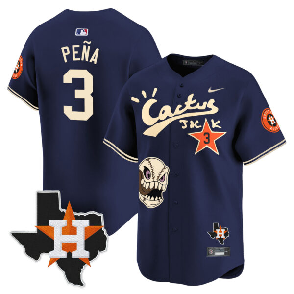 Men's Houston Astros Cactus Jack Patch Vapor Premier Limited Jersey - All Stitched - Image 30