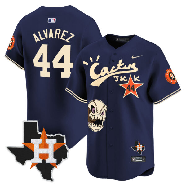 Men's Houston Astros Cactus Jack Patch Vapor Premier Limited Jersey - All Stitched - Image 33