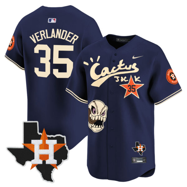 Men's Houston Astros Cactus Jack Patch Vapor Premier Limited Jersey - All Stitched - Image 34