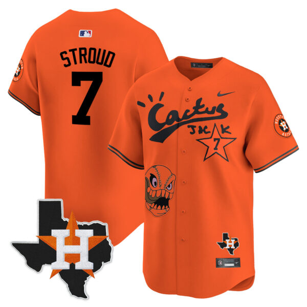 Men's Houston Astros Cactus Jack Patch Vapor Premier Limited Jersey - All Stitched - Image 37