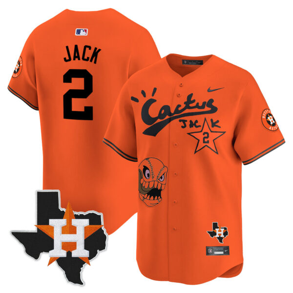 Men's Houston Astros Cactus Jack Patch Vapor Premier Limited Jersey - All Stitched - Image 38