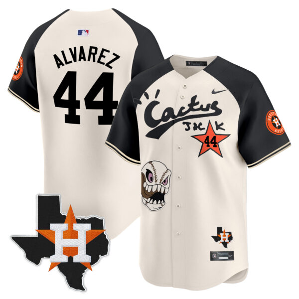 Men's Houston Astros Cactus Jack Patch Vapor Premier Limited Jersey - All Stitched - Image 51