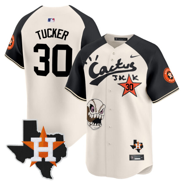 Men's Houston Astros Cactus Jack Patch Vapor Premier Limited Jersey - All Stitched - Image 53