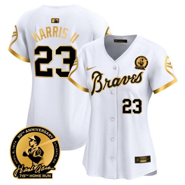 Women's Atlanta Braves Throwback 1974 - 1982 Vapor Premier Limited Jersey - All Stitched - Image 14