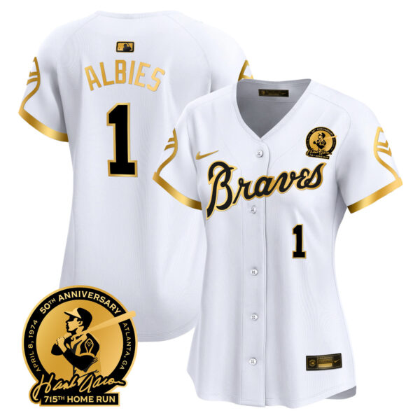Women's Atlanta Braves Throwback 1974 - 1982 Vapor Premier Limited Jersey - All Stitched - Image 16