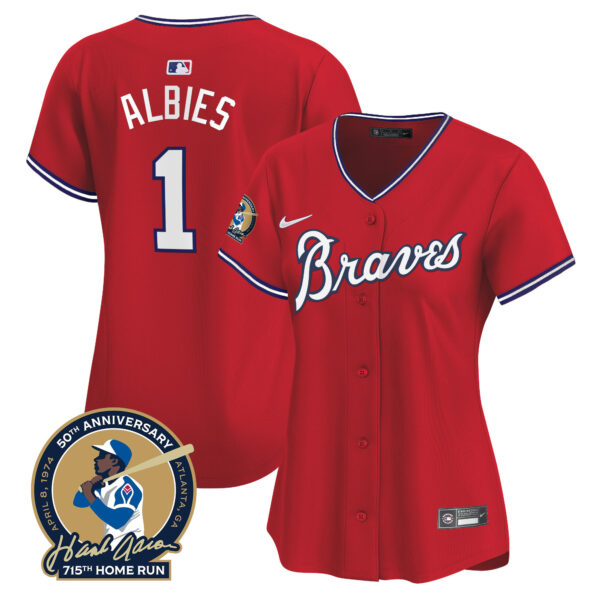 Women's Atlanta Braves Throwback 1974 - 1982 Vapor Premier Limited Jersey - All Stitched - Image 34